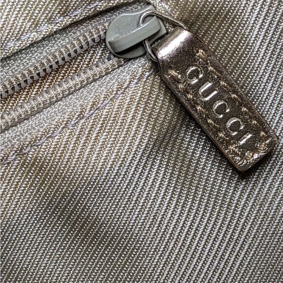 Gucci Logo Gold Metallic Canvas Handbag 002 1115 - Picture 6 of 16